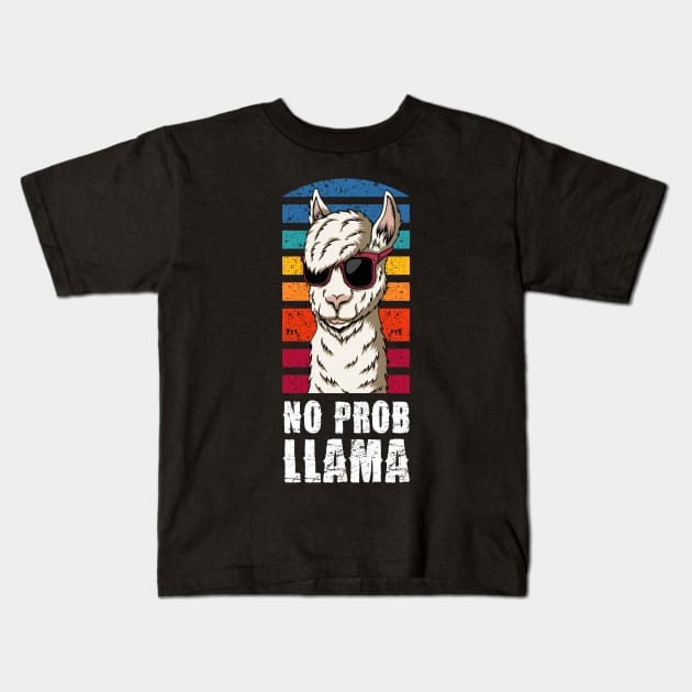 100 Days of School Shirt No Probllama Llama 100th day Kids T-Shirt by Pannolinno